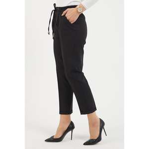 Women's <b>Elastic</b> Double Hem <b>High</b>-<b>Waisted</b> Casual <b>Trousers</b> XL Fashion Pants Breathable Pencil Style Palazzo with Wrinkled Technics - Product Image 3