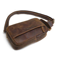 Tas Dada Pria ALBORZ SL20 Kulit Asli Vintage Portable Model Terbaru Kasual Outdoor Selempang Satu Tali