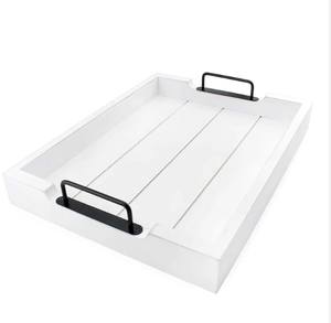 Bandeja de servicio Rectangular de madera de pino sostenible, bandejas de madera con asas de primera calidad, uso de decoración y servicio de alimentos - Product Image 6