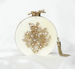 Bonne qualité mariage nuptiale pochette dernière perle soirée pochette sacs à main perlé femmes pochette boîte à bijoux au prix de gros - Product Image 6