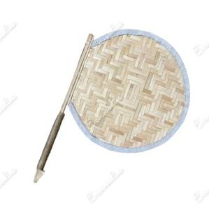 2024 <b>Hand</b> Crafted Natural Half Woven Bamboo Fiber <b>Fan</b> Long Handles Eco-friendly Reusable Raffia <b>Hand</b> <b>Fan</b> Smart Home Product - Product Image 2