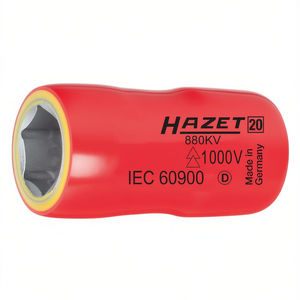 Hazet 6-Point Short Hexagonal Metric Square 3/8'' <b>Socket</b> with Traction Profile and 1000V Protective Insulation - Product Image 2