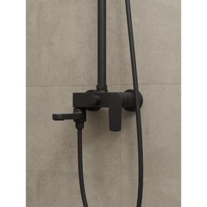 HERA Rainshower System with Single-lever <b>Shower</b> Mixer Set 8203 <b>Matt</b> Black Round Rain <b>Shower</b> Head - Product Image 4
