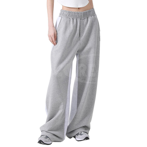 Pantalons de survêtement pour femmes de haute qualité, style ample évasé, streetwear léger, taille élastique, poches latérales, matière 100% coton - Product Image 5