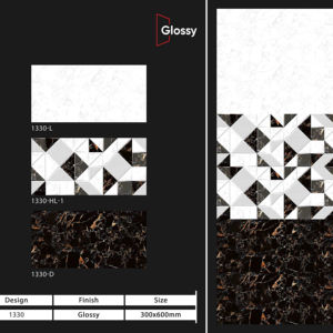 Carreaux muraux en céramique 300x600mm, design tendance, pour salle de bain et cuisine, finition brillante ou mate, texture effet sucre, design mural intérieur luxueux. - Product Image 1