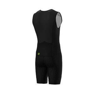 Combinaison de triathlon sans manches pour homme, noir jais, avec short à bretelles et collants intégrés - Product Image 2