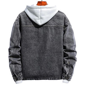 Chaqueta Vaquera Negra de Mezclilla para Hombre, Talla Grande, con Bolsillos de Solapa, Hombros Caídos, Estilo Holgado, con Tu Marca - Product Image 4