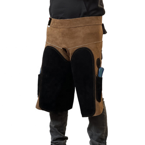 Tablier de maréchal-ferrant personnalisable 100% Chaps en cuir de vachette véritable pour hommes pour l'équitation Logo personnalisé - Product Image 4