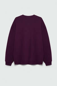 เสื้อสเวตเตอร์คอกลมสำหรับผู้ชายสีม่วงเข้มใส่สบายโอเวอร์ไซส์และผ้าฝ้ายเนื้อนุ่มเหมาะสำหรับใส่เป็นชั้นและสวมใส่ในชีวิตประจำวัน - Product Image 5