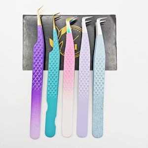 Pinzas de injerto de pestañas de acero inoxidable de Color recubierto de polvo de alta precisión Pinzas de extensión de pestañas postizas segmentadas ligeras - Product Image 5