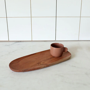 Plateau en bois de forme organique personnalisé - Vente en gros de plateaux de service en bois durables - Plateau de présentation alimentaire décoratif pour café et maison - Product Image 1