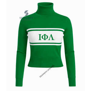 Iota Phi Lambda Sorority <b>Turtleneck</b> Sweater Women Knitted High Neck Sweater Casual <b>Mock</b> Neck Pullover Polo Neck Warm Sweater - Product Image 1