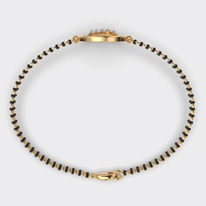 Pulsera Mangalsutra con Símbolo Swastik y Diamante Redondo Cultivado en Laboratorio, Certificado por IGI, en Oro Amarillo/Blanco/Rosa de 14K - Product Image 2