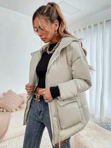 แจ็กเก็ตขนปลาปักเป้าสำหรับผู้หญิง, เสื้อแจ็คเก็ตขนเป็ดแขนยาวกันน้ำมีซิปสไตล์ใหม่ฤดูหนาว - Product Image 3