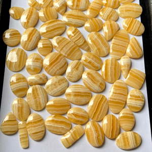 100% High Quality Natural Yellow <b>Lace</b> Agate Cabochon Hammered Loose Crystal Stone for Jewelry Making - Product Image 1