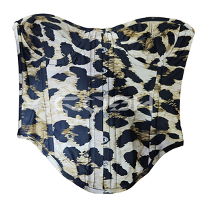Corsé Personalizado con Estampado de Leopardo Sublimado Digital, con Varillas de Acero y Diseño Overbust en Satén - Product Image 1