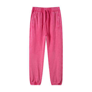 กางเกงขายดีสำหรับผู้ชาย กางเกงวอร์มสไตล์สตรีทแบบซักล้าง ผ้าฝ้าย 100% น้ำหนักเบา สวมใส่สบาย ทรงขาตรง กางเกงผ้าเทอร์รี่ฟลีซแบบซักล้าง - Product Image 1