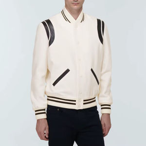 แจ็กเก็ตเลตเตอร์แมนแฟชั่นสำหรับผู้ชายคอตั้งแบบกระดุมปิดด้านหน้าออกแบบได้ตามต้องการ - Product Image 3