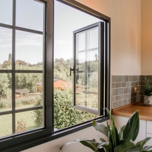 French Design Custom Graphic Windows with Heavy Grills Aluminum Alloy Frame Louver <b>Curtain</b> for Heat Insulation Tempered Glass - Product Image 1