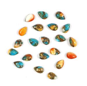 Natural Espinosa ostra cobre turquesa piedra preciosa 6x4mm forma de pera suave pulido suelto cobre turquesa cabujón regalo para ella - Product Image 1