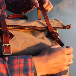 Sac à dos en toile en cuir véritable de qualité supérieure, grande capacité, voyage en plein air, école, travail, durable, multi-poches, élégant, écologique - Product Image 4