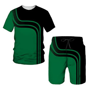 2 uds conjuntos moda verano Hombre Ropa Deportiva dos piezas chándal traje deportivo impreso camiseta Top + Pantalones cortos chándal ropa de marca masculina - Product Image 1