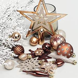 Luxury Gold Modern Eco-Friendly Shatterproof <b>Glass</b> Christmas Bauble Collection <b>Ornaments</b> Holiday Tree Decoration Sets Glitter - Product Image 6
