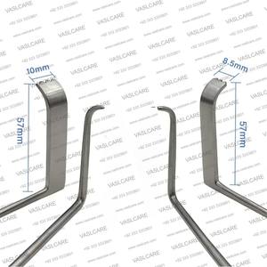 Crochet rétracteur cérébellaire auto-retenant en acier inoxydable manuel |   Instrument chirurgical orthopédique vétérinaire autoclavable - Product Image 3
