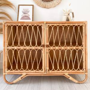 Aparador Nórdico de Ratán Natural, Aparador Largo, Mueble de Almacenamiento y Organización para Habitaciones - Product Image 3