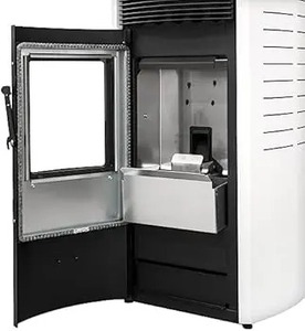 Nouveauté Fourneau moderne à double combustible autonome pour intérieur, bois de chauffage, granulés, économie d'énergie, portable, 30 kW, commande intelligente - Product Image 2