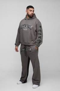Custom Official Oversized Hoodie Sweatpants Jogger Set with Cargo Pant Tracksuit and <b>Embroidery</b> Relaxed Flare Hooded Tracksuit - Product Image 3