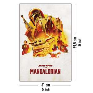 Affiche The Mandalorian, impression numérique, style suspendu, en polyester, pour la décoration de l'aventure de Grogu - Product Image 1