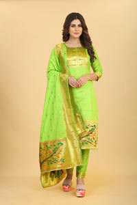 Último diseñador Fab Zone Soft Silk Digital Printed Work Kurti Set para adultos Sari de alta calidad y Salwar Kameez para fiestas - Product Image 3