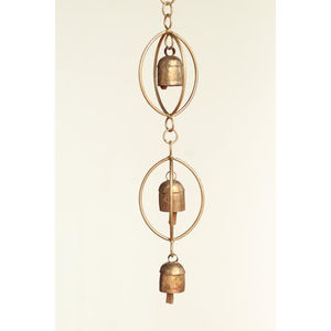 Modern Stylish Wind Chime Bells Prime Quality Gold Metal Wall Hanging Bell For <b>Christmas</b> Festive Decoration Accessory - Product Image 1