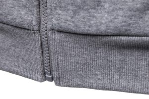 Sudadera con Capucha de Algodón para Hombre, Personalizada al por Mayor, Otoño Invierno, Felpa Gruesa, Cierre de Cremallera, Color Sólido, Ropa Deportiva - Product Image 3