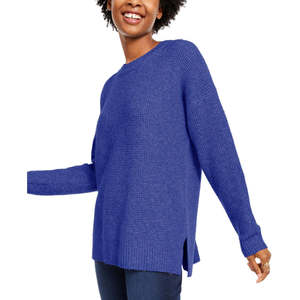 Cardigan da Donna Hippie Rose Blu a Maglia Intrecciata, Manica Lunga, Taglia XS, Stile Casual Coreano, Traspirante e Leggero per la Stagione Autunnale - Product Image 1