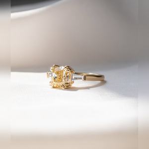 Bague de fiançailles en diamant taille coussin, prix d'usine, vente chaude, 10K 14K 18K argent platine or, sertie, bijoux de mariage - Product Image 1