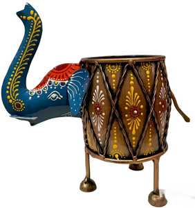 Modern Multicolored Iron Elephant Pen <b>Stand</b> and Desk Organizer for Home Office or Living Room Decor - Product Image 2