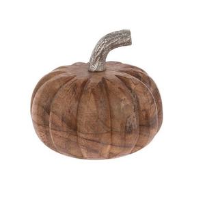 Small tabletop <b>wooden</b> <b>pumpkin</b> centerpiece with painted leaves and rustic twine ideal for office desk autumn decorations - Product Image 2