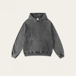 Sweat à capuche oversize Streetlab pour homme, 420 g/m², en molleton bouclette, effet vintage, gris foncé, tailles S-2XL - Product Image 1