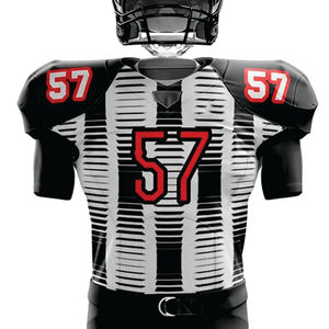 Ensemble de vêtements de sport d'entraînement de football américain pour hommes, ensemble de pantalons en jersey sergé durable en uniforme noir et blanc pour le matériel. - Product Image 2