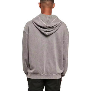 Nouveaux sweats à capuche pour hommes, effet délavé, 100% coton, hiver, sur mesure, anti-plis, respirants, en molleton, haute qualité, avec poches - Product Image 4