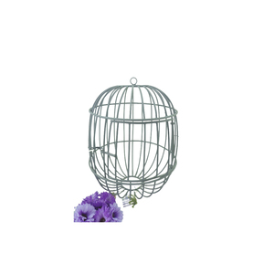 Jaula para pájaros de hierro de alta calidad, jaula para mascotas de Metal chapada en gris, jaula para pájaros colgante para decoración de jardín, personalizada a granel - Product Image 1