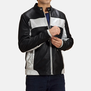 Veste d'hiver imperméable en cuir véritable pour homme, veste classique en cuir d'agneau à la mode, motard, moto, originale - Product Image 1