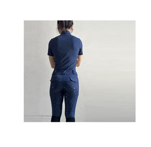 Camiseta Ecuestre para mujer con logotipo personalizado de alta calidad, camisetas directas de fábrica, capas base de equitación de Spandex de alta calidad OEM - Product Image 5