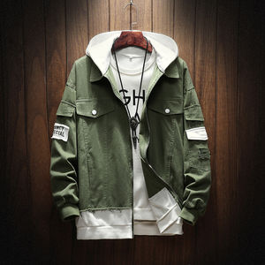 แจ็คเก็ตยีนส์ผู้ชายโลโก้สั่งทำ คุณภาพสูง ดรอปชิป คอตั้ง ระบายอากาศ แห้งเร็ว แต่งผ้าแบบแพทช์เวิร์ค ทันสมัย - Product Image 2