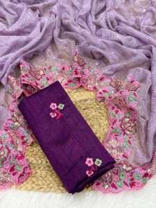 Designer Fantaisie Tebby Doux Organza Avec Resham Et Paillettes Broderie Saree Femme Mode En Gros Usine Fabricant - Product Image 3