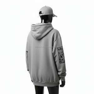 Sweat à capuche zippé pour femme en tissu polaire gris avec logo personnalisé brodé, design de patch, vêtement décontracté confortable, sweat à capuche basique avec fermeture éclair - Product Image 5