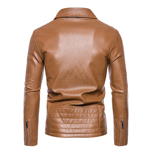 Vêtements décontractés pour hommes, vestes en cuir style fermeture éclair, veste en cuir pour hommes coupe ajustée, veste en cuir personnalisée, nouvel arrivage - Product Image 3