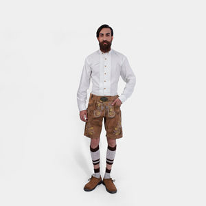 Short bavarois pour hommes Nouveau short Lederhosen véritable couleur unie pure pour l'extérieur - Product Image 3
